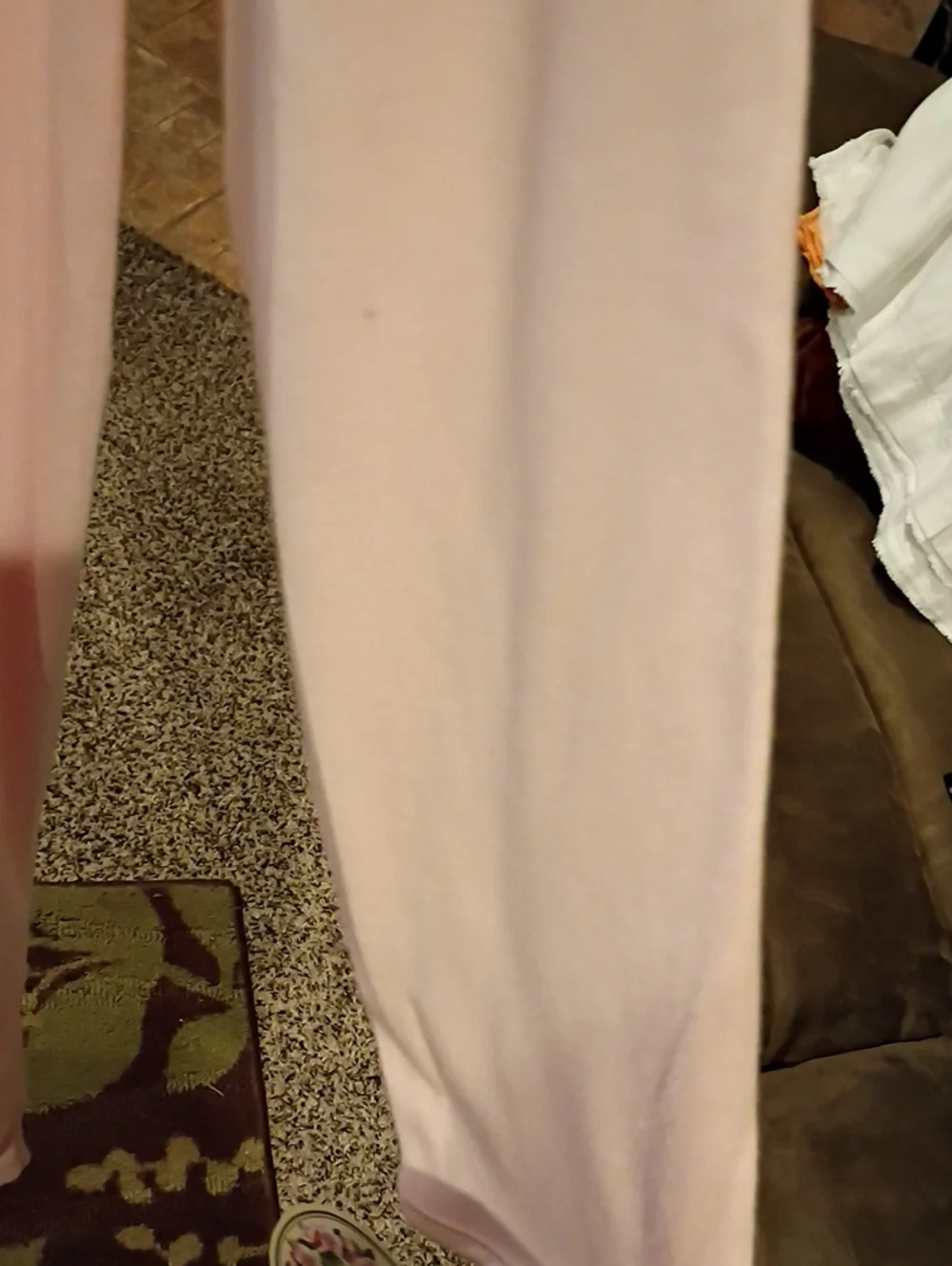 Charter Club Pale Pink Satin-Trim Nightgown w Floral Crocheted Laced Pocket